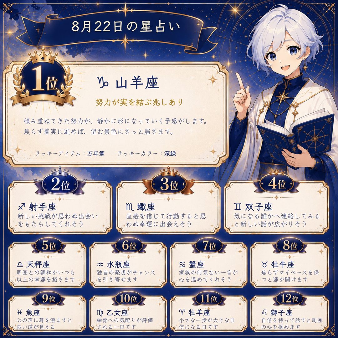 今日のラッキー星座ランキング