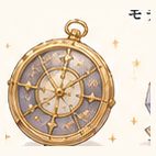 やぎ座のシンボル：時計・鉱物・手帳・星のリボン